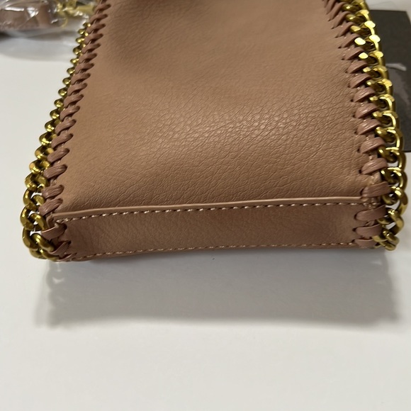 Street Level Tan Mini Tote Goldtone Chain Trim Detachable Hand & Shoulder Straps - Picture 5 of 11